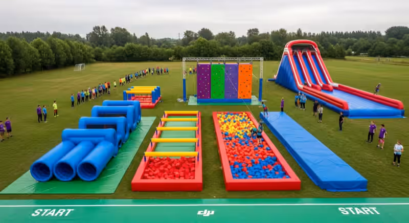 Inflable extremo en evento corporativo día familiar de empresa en CDMX