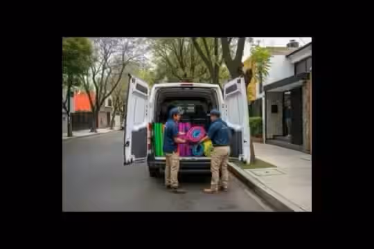 Equipo INFLAPY entregando inflable a domicilio en CDMX para fiesta infantil