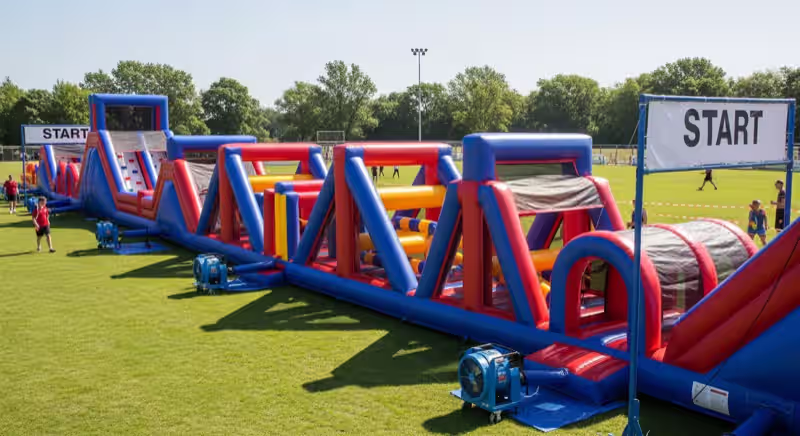 Circuito de obstáculos inflable grande para eventos